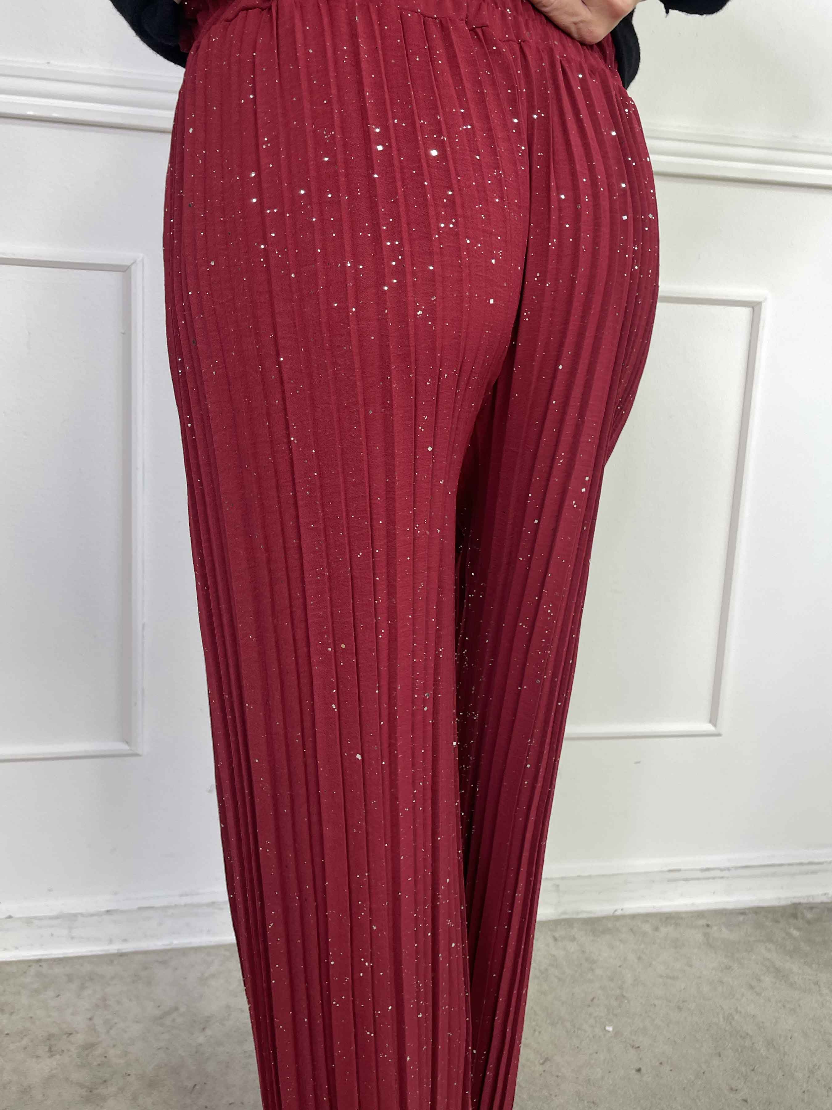 Pola Glitter - Plisseret løse bukser med glimmer